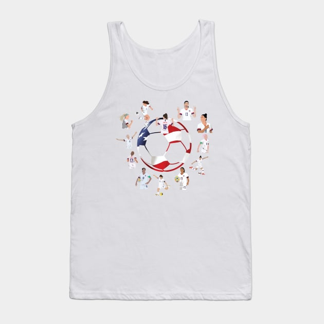 USWNT Heart USA Flag Soccer Ball Tank Top by Hevding